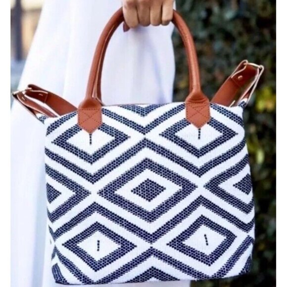 tribe alive Handbags - Rachel Zoe Tribe Alive Carryall Crossbody Black & White Woven Tote Bag ~ NEW